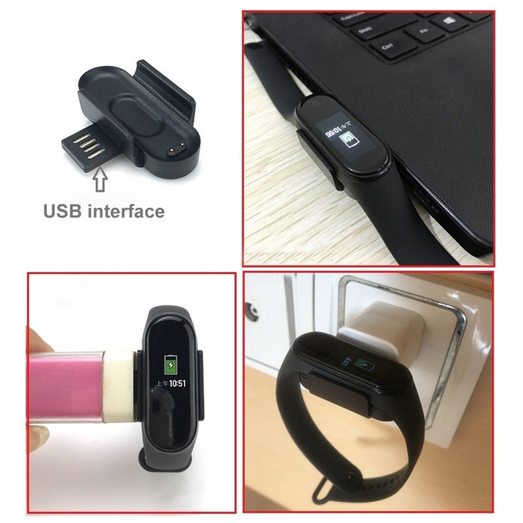 For Xiaomi Mi Band 4 Charger Charging Dock Base Stand Holder with 1m Charging Cable(Black) by bashfashion