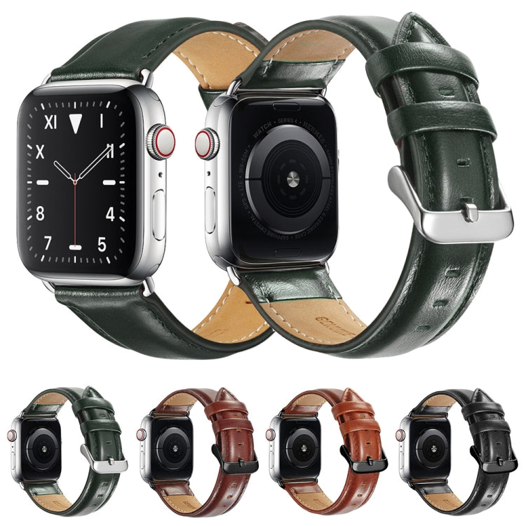 Black Buckle Leather Watch Band For Apple Watch Ultra 49mm&Watch Ultra 2 49mm / Series 10 46mm / 9&8&7 45mm / SE 3&SE 2&6&SE&5&4 44mm / 3&2&1 42mm(Dark Brown) by bashfashion