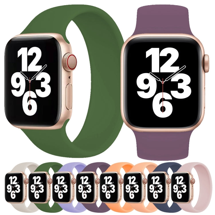 For Apple Watch Series 10 42mm / 9&8&7 41mm / SE 3&SE 2&6&SE&5&4 40mm / 3&2&1 38mm Solid Color Elastic Silicone Watch Band, Size:M 143mm (Alfalfa Grass) by bashfashion
