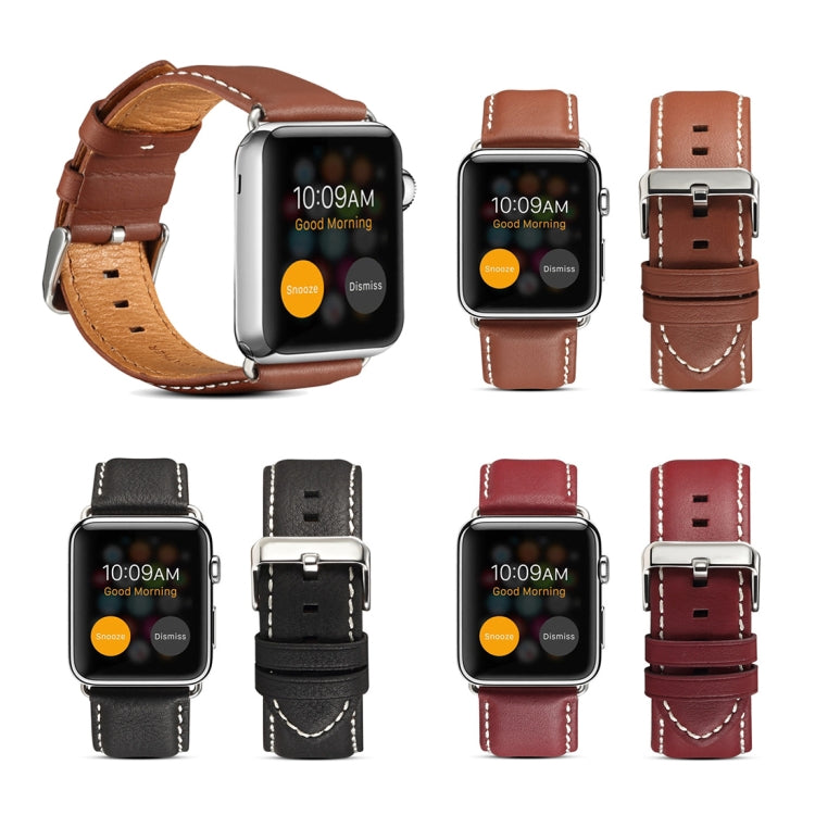 Denior Environmental Luxury Car Watch Leather Watch Band for Apple Watch Ultra 49mm&Watch Ultra 2 49mm / Series 10 46mm / 9&8&7 45mm / SE 3&SE 2&6&SE&5&4 44mm / 3&2&1 42mm(Dark Red) by Denior