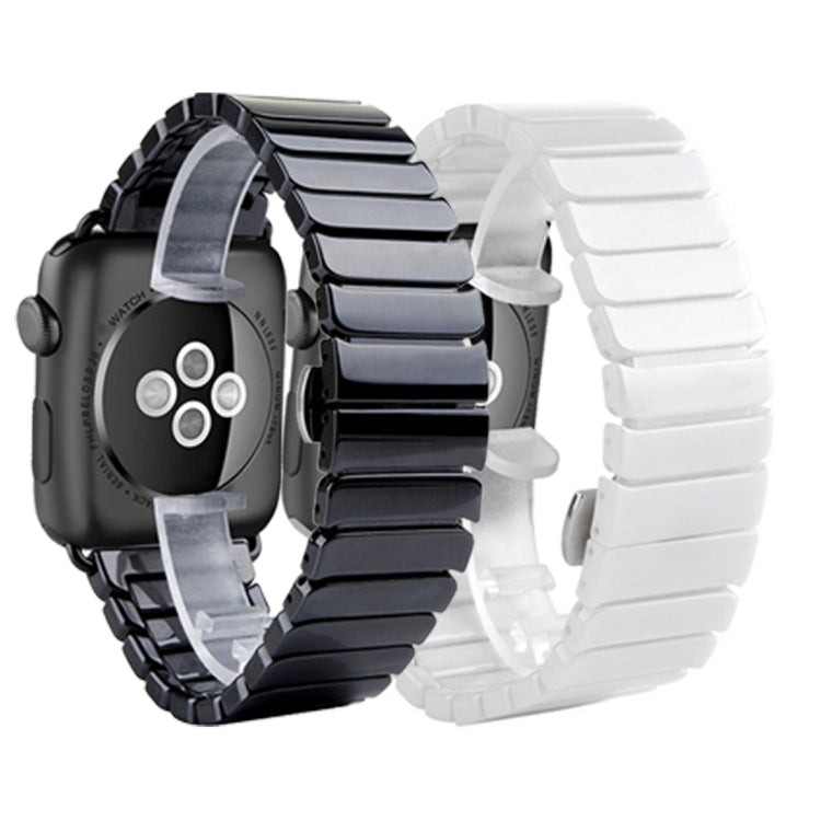 For Apple Watch Ultra 49mm&Watch Ultra 2 49mm / Series 10 46mm / 9&8&7 45mm / SE 3&SE 2&6&SE&5&4 44mm / 3&2&1 42mm Delicate Ceramics Wrist Watch Band(White) by bashfashion