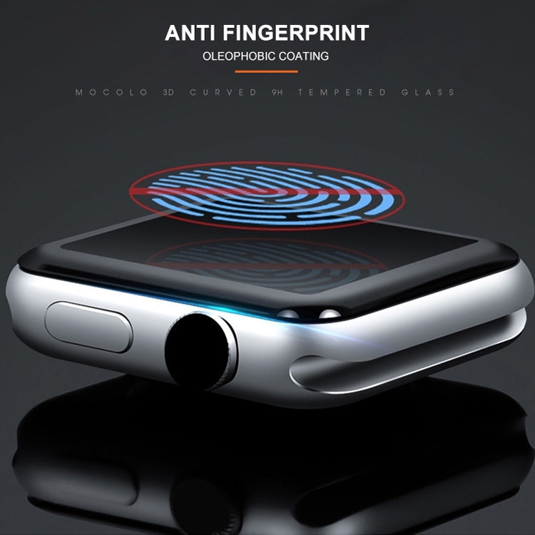 mocolo 0.33mm 9H 3D Round Edge Full Glue Tempered Glass Film For Apple Watch Series 6 / 5 / 4 / Watch SE 44mm (Black) by mocolo