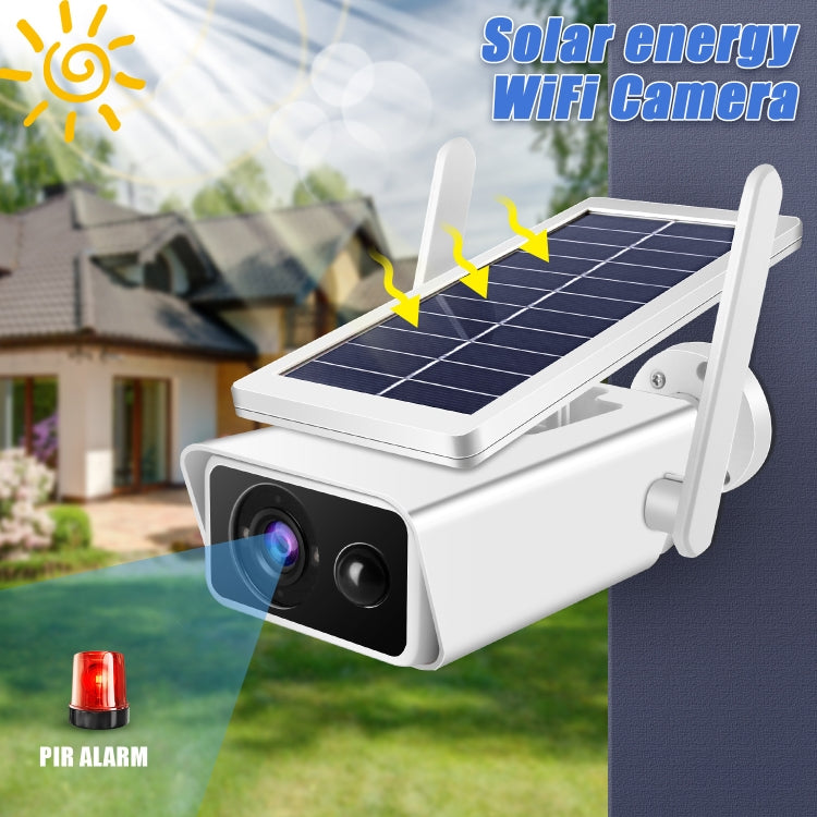 T13-2 1080P HD Solar Powered 2.4GHz WiFi Security Camera without Battery, Support Motion Detection, Night Vision, Two Way Audio, TF Card by bashfashion