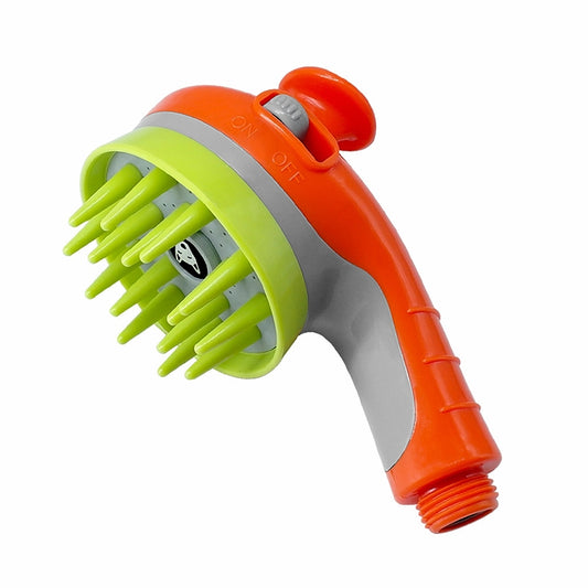 Pet Shower Shower Brush with Non-slip Handle Nozzle(Orange) by bashfashion