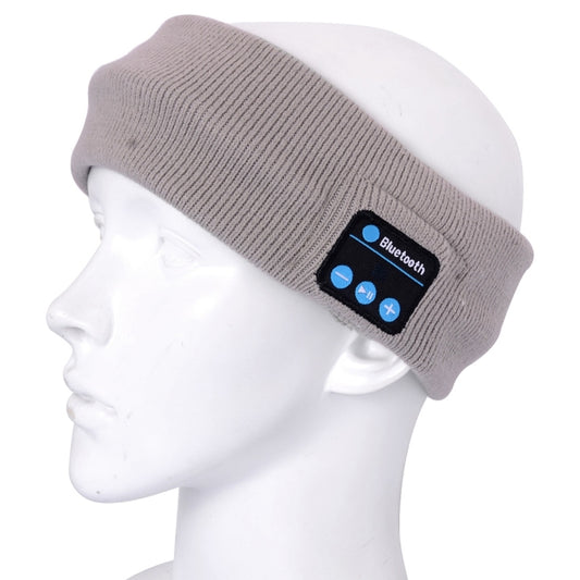 Knitted Bluetooth Headsfree Sport Music Headband with Mic for iPhone / Samsung and Other Bluetooth Devices(Grey) by bashfashion