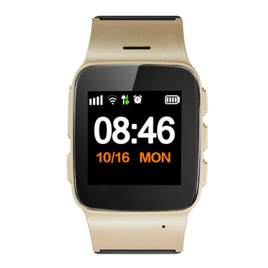D99+ 1.22 inch HD LCD Screen GPS Smartwatch for the Elder Waterproof, Support GPS + LBS + WiFi Positioning / Two-way Dialing / Voice Monitoring / One-key First-aid / Wrist off Alarm / Safety Fence (Champagne Gold) by bashfashion