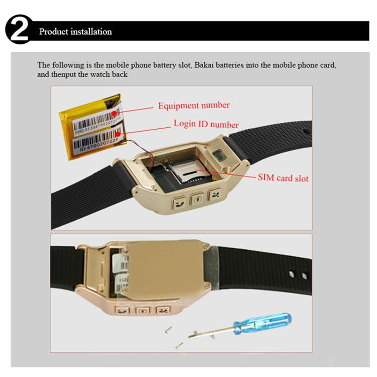 D99+ 1.22 inch HD LCD Screen GPS Smartwatch for the Elder Waterproof, Support GPS + LBS + WiFi Positioning / Two-way Dialing / Voice Monitoring / One-key First-aid / Wrist off Alarm / Safety Fence (Champagne Gold) by bashfashion