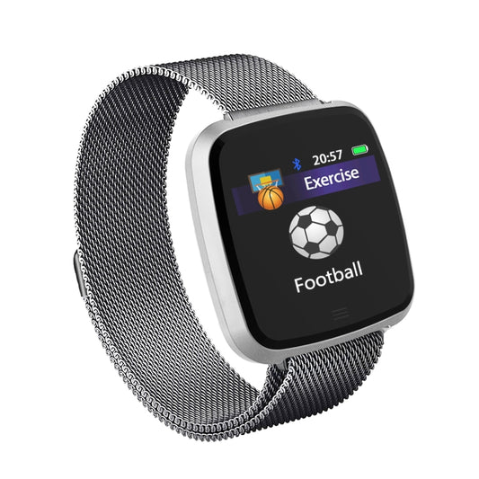 DTNO.1 G12 1.3 inches OLED Color Screen Smart Bracelet IP67 Waterproof, Steel Watchband, Support Call Reminder /Heart Rate Monitoring /Sedentary Reminder /Multi-sport Mode(Silver) by DTNO.1