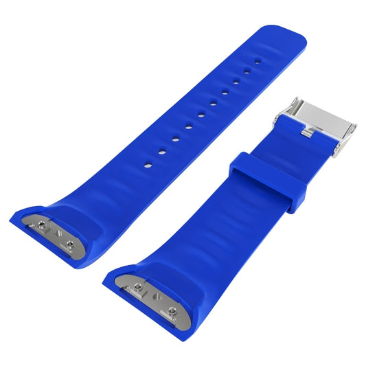 Solid Color Leather Watch Band for Galaxy Gear Fit2 R360 (Blue) by bashfashion