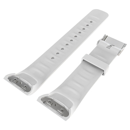 Solid Color Leather Watch Band for Galaxy Gear Fit2 R360 (White) by bashfashion