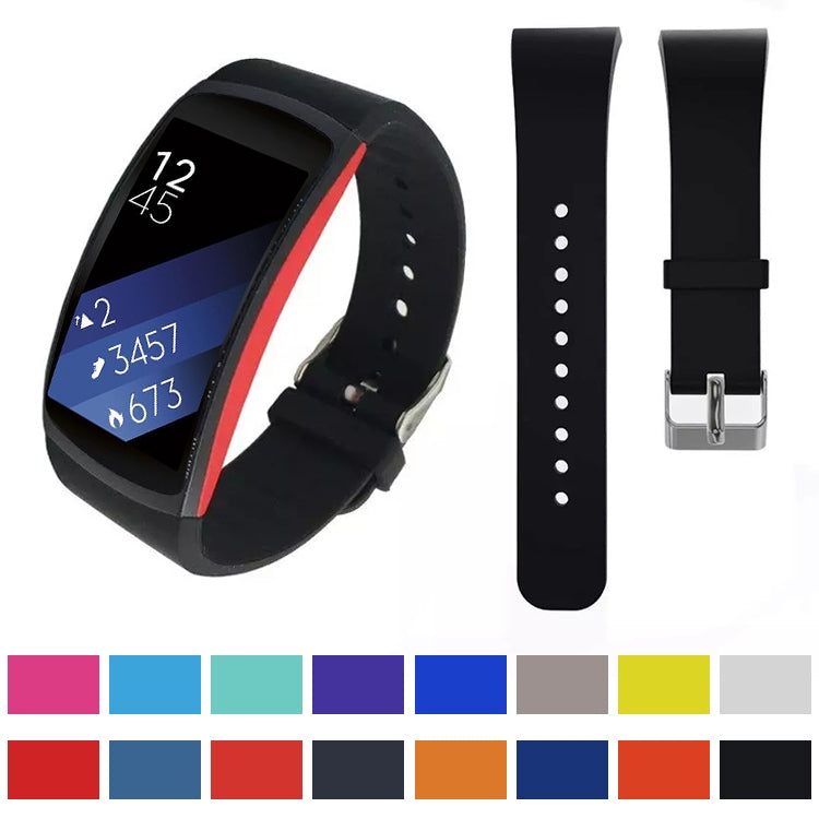 Solid Color Leather Watch Band for Galaxy Gear Fit2 R360 (Black) by bashfashion
