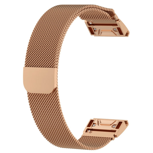 For Garmin Fenix 7S Milanese Watch Band (Rose Gold) by bashfashion