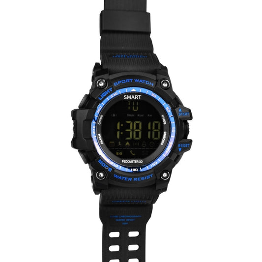EX16 1.12 Inch FSTN LCD Full Angle Screen Display Sport Smart Watch, IP67 Waterproof, Support Pedometer / Stopwatch / Alarm / Notification Remind / Call Notify / Camera Remote Control / Calories Burned, Compatible with Android and iOS Phones(Blue) by bashfashion