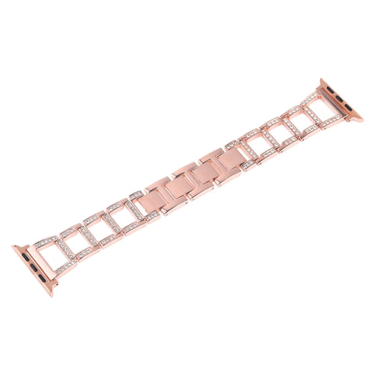 Colorful Diamond Stainless Steel Watch Band for Apple Watch Series 7 41mm / 6 & SE & 5 & 4 40mm / 3 & 2 & 1 38mm(Rose Gold) by bashfashion