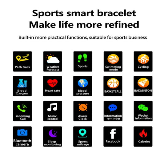 F15 1.3 inch TFT IPS Color Screen Smart Bracelet, Support Call Reminder/ Heart Rate Monitoring /Blood Pressure Monitoring/ Sleep Monitoring/Blood Oxygen Monitoring (Red) by bashfashion