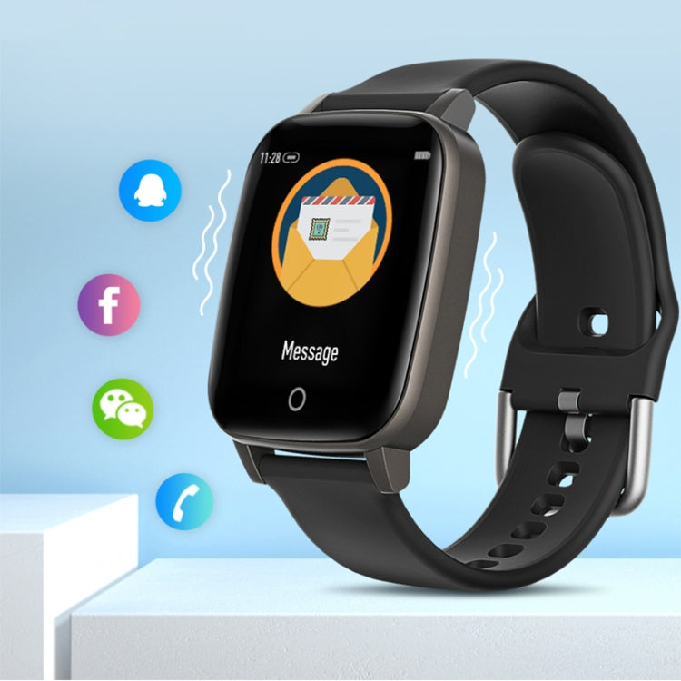 T1 Body Temperature Measurement Smart Sports Watch, 1.3 inch Screen, IP67 Waterproof, Support Automatic Temperature and Heart Rate Monitoring / Sleep Monitoring / Sedentary Reminder(Black) by bashfashion