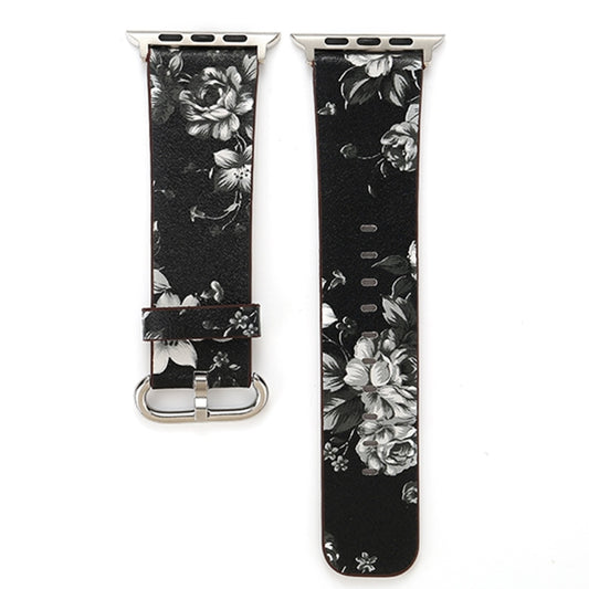For Apple Watch Ultra 49mm&Watch Ultra 2 49mm / Series 10 46mm / 9&8&7 45mm / SE 3&SE 2&6&SE&5&4 44mm / 3&2&1 42mm Fashion Pastoralism Style Little Floral Pattern Women Watch Leather Watch Band by bashfashion