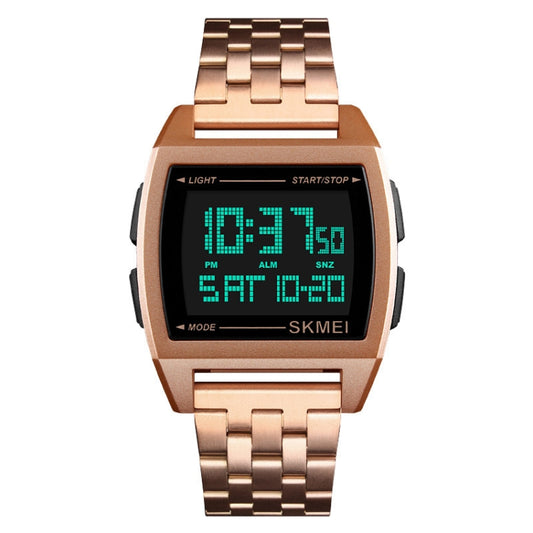 SKMEI 1368 Multifunctional Men Outdoor Sports Noctilucent Waterproof Digital Watch(Rose Gold) by SKMEI