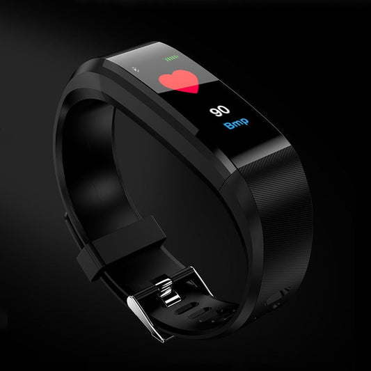 115Plus 0.96 inches OLED Color Screen Smart Bracelet,Support Call Reminder /Heart Rate Monitoring /Blood Pressure Monitoring /Sleep Monitoring /Sedentary Remind(Black) by bashfashion