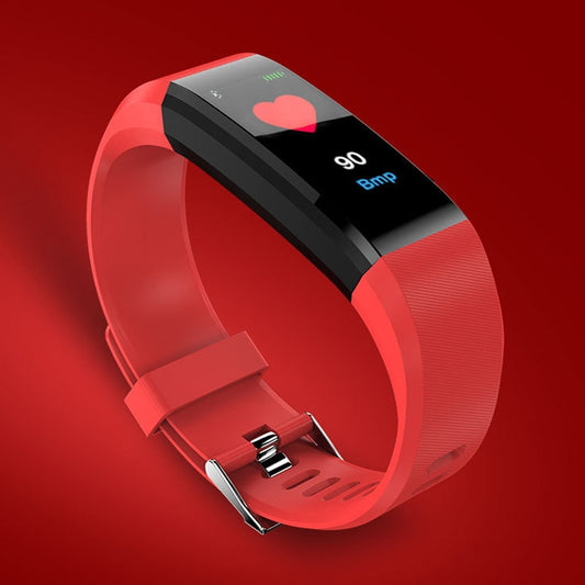115Plus 0.96 inches OLED Color Screen Smart Bracelet,Support Call Reminder /Heart Rate Monitoring /Blood Pressure Monitoring /Sleep Monitoring /Sedentary Remind(Red) by bashfashion
