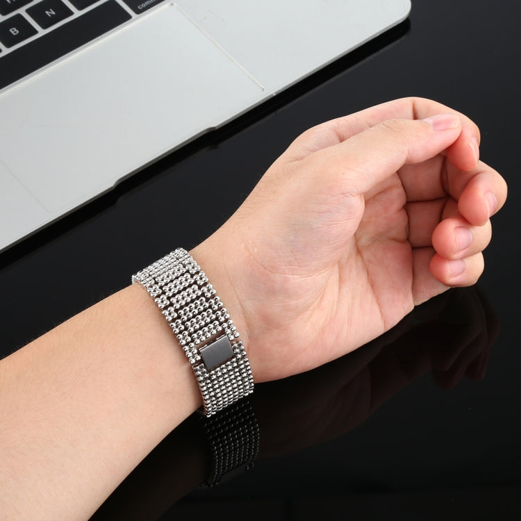 For Apple Watch Series 7 41mm / 6 & SE & 5 & 4 40mm / 3 & 2 & 1 38mm Nine Beads Stainless Steel Wrist Strap Watch Band (Silver) by bashfashion
