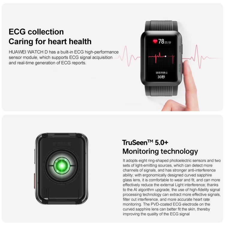 HUAWEI WATCH D Smart Healthy Watch, 1.64 inch AMOLED Screen, Support ECG / Blood Pressure Monitoring(Silver) by Huawei
