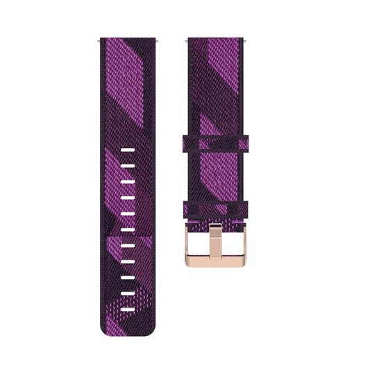 18mm Stripe Weave Nylon Wrist Strap Watch Band for Fossil Female Sport / Charter HR / Gen 4 Q Venture HR(Purple) by bashfashion