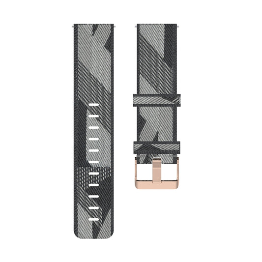 18mm Stripe Weave Nylon Wrist Strap Watch Band for Xiaomi Mi Watch, Garmin Vivomove 3s / Vivoactive 4s(Grey) by bashfashion