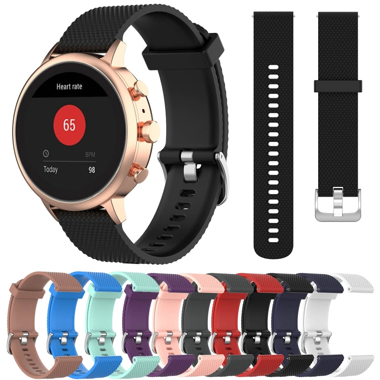 18mm Texture Silicone Wrist Strap Watch Band for Fossil Female Sport / Charter HR / Gen 4 Q Venture HR (White) by bashfashion