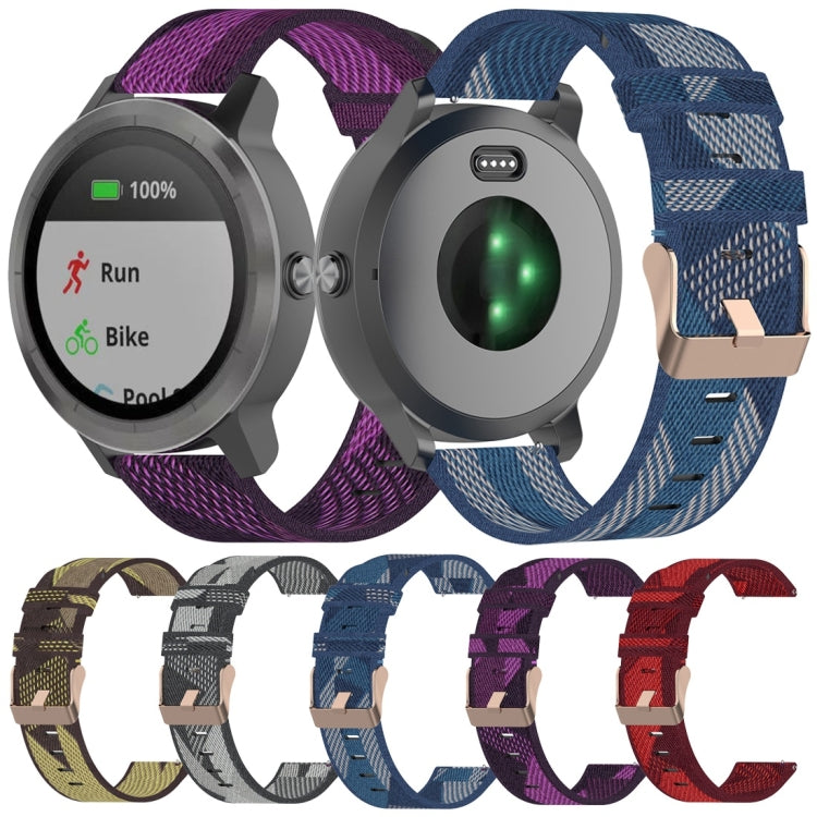 20mm Stripe Weave Nylon Wrist Strap Watch Band for Garmin Venu, Vivomove 3, Vivoactive 3, Forerunner 245 / 645(Red) by bashfashion