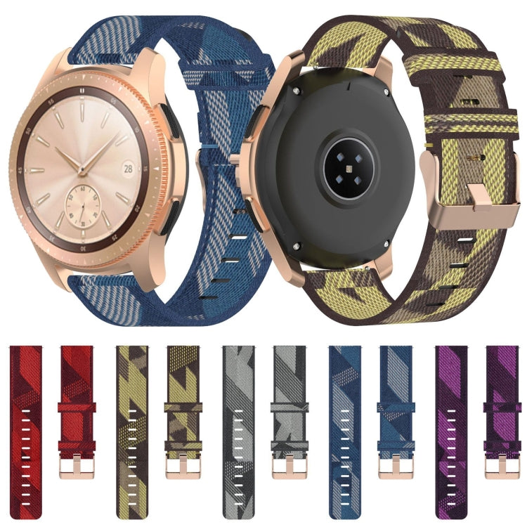 20mm Stripe Weave Nylon Wrist Strap Watch Band for Galaxy Watch 42mm, Galaxy Active / Active 2, Gear Sport, S2 Classic(Purple) by bashfashion