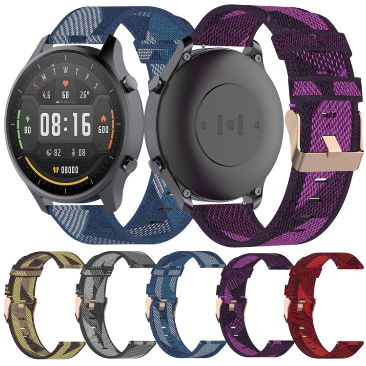 22mm Stripe Weave Nylon Wrist Strap Watch Band for Xiaomi Mi Watch Color, Garmin Vivoactive 4(Grey) by bashfashion