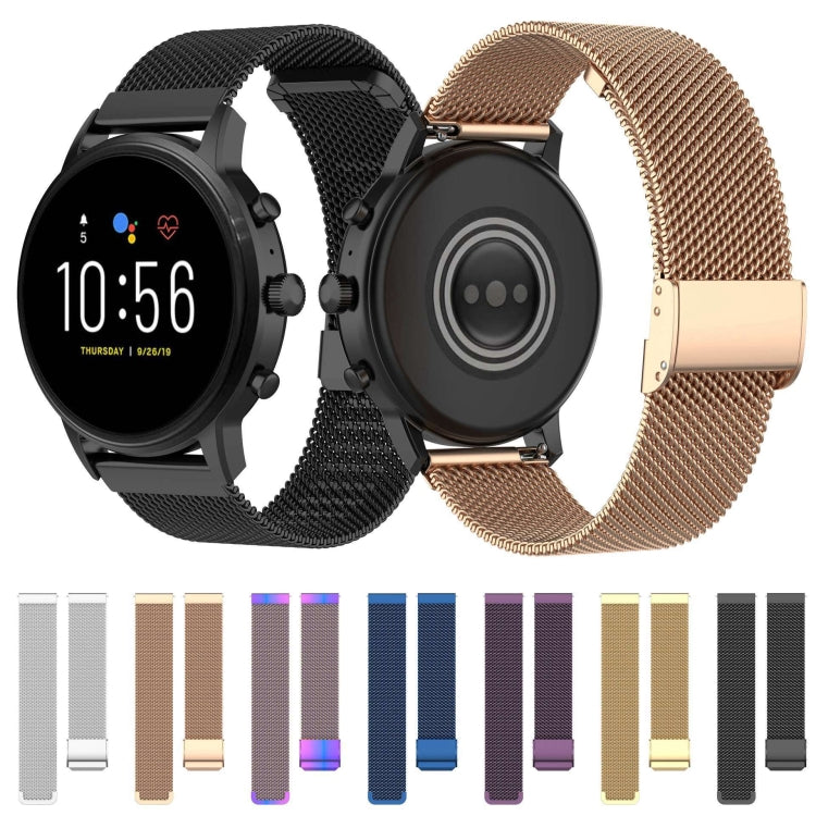 22mm Metal Mesh Wrist Strap Watch Band for Fossil Gen 5 Carlyle / Gen 5 Julianna / Gen 5 Garrett / Gen 5 Carlyle HR(Silver) by bashfashion