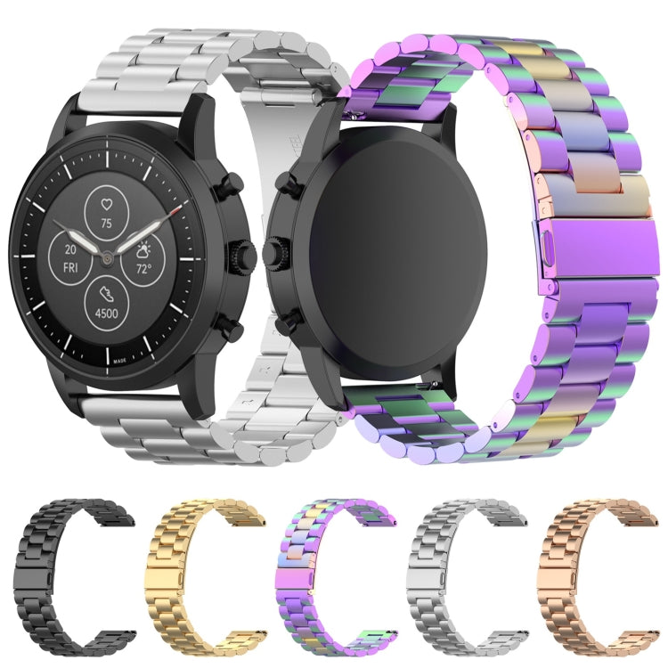 22mm Steel Wrist Strap Watch Band for Fossil Hybrid Smartwatch HR, Male Gen 4 Explorist HR / Male Sport(Black) by bashfashion