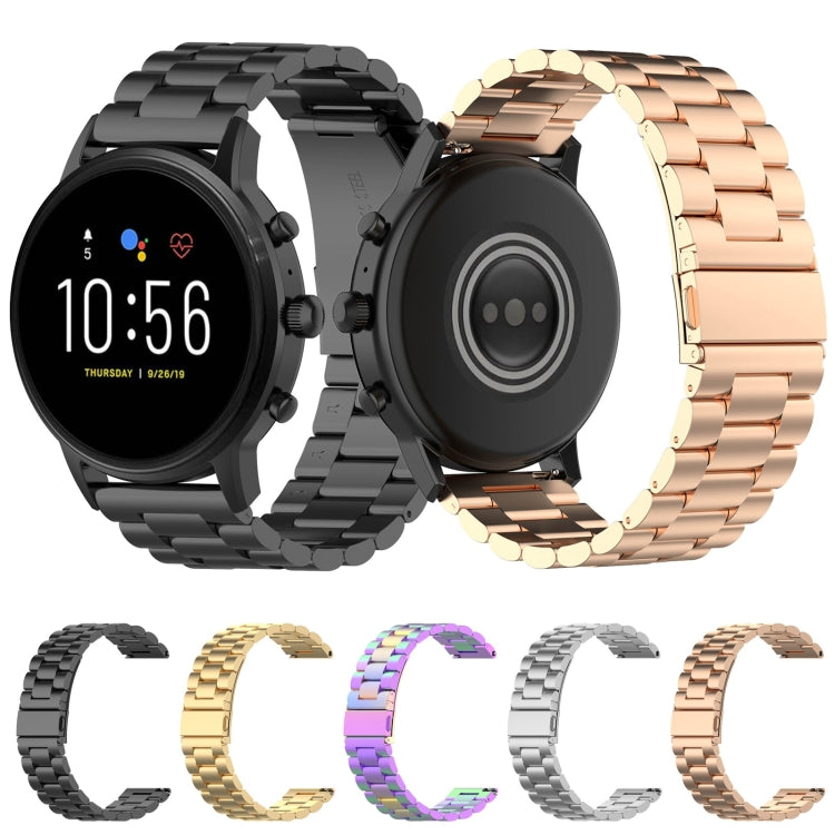 22mm Steel Wrist Strap Watch Band for Fossil Gen 5 Carlyle, Gen 5 Julianna, Gen 5 Garrett, Gen 5 Carlyle HR(Silver) by bashfashion