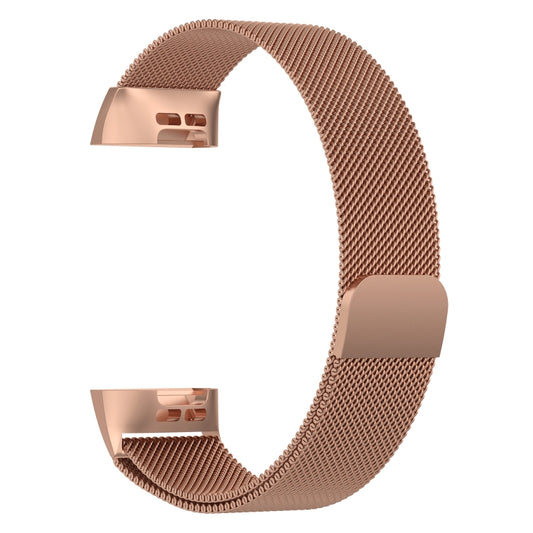 Stainless Steel Magnet Watch Band for FITBIT Charge 3, Size:Small, 187x18mm(Rose Gold) by bashfashion