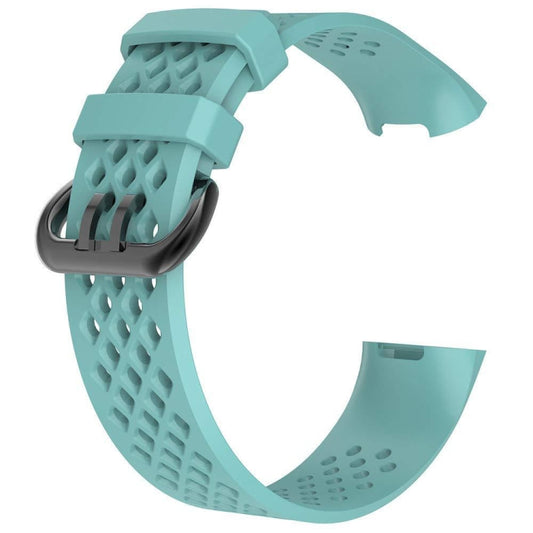 Square Hole Adjustable Sport Watch Band for FITBIT Charge 3(Tiffany Blue) by bashfashion
