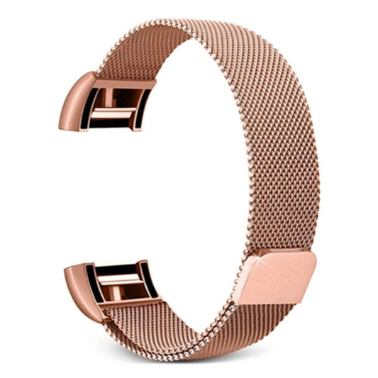 Smart Watch Stainless Steel Watch Band for FITBIT Charge 2, Size: L(Rose Gold) by bashfashion