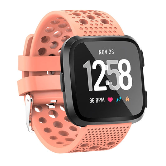 Smart Watch Venting Circle Hole Watch Band for Fitbit Versa(Orange) by bashfashion