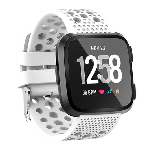 Smart Watch Venting Circle Hole Watch Band for Fitbit Versa(White) by bashfashion
