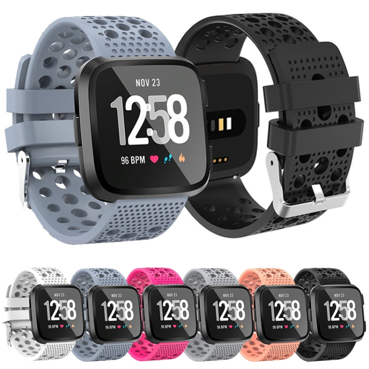 Smart Watch Venting Circle Hole Watch Band for Fitbit Versa(Baby Blue) by bashfashion