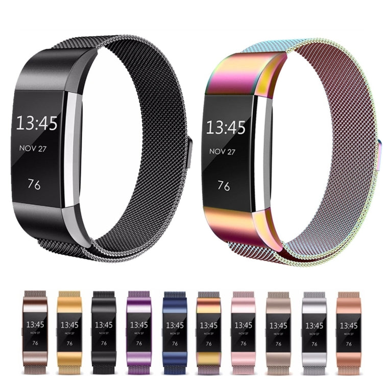 Smart Watch Stainless Steel Watch Band for FITBIT Charge 2, Size: S(Pink) by bashfashion
