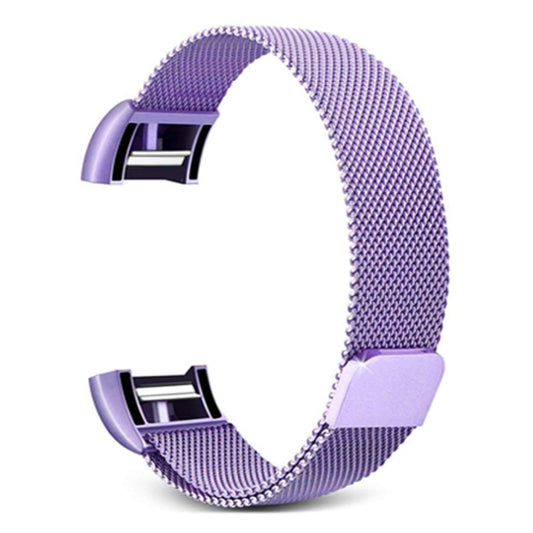 Smart Watch Stainless Steel Watch Band for FITBIT Charge 2, Size: S(Light Purple) by bashfashion