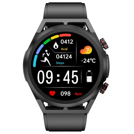 ET310 1.39 inch IPS Screen IP67 Waterproof Silicone Band Smart Watch, Support Body Temperature Monitoring / ECG (Black) by bashfashion