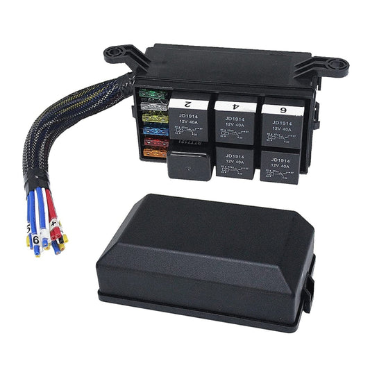12V 5 Pin Car 6 Slots Waterproof Relay Fuse Box with Cable by bashfashion