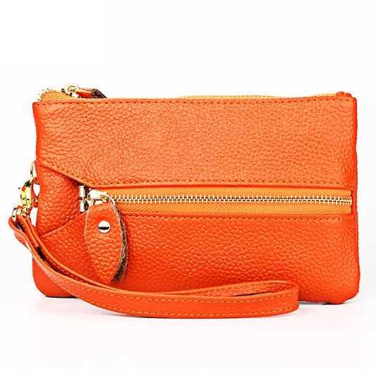 2001 Horizontal Square Litchi Texture Wallet Clutch Bag for Ladies, with Detachable Hand Strap & 6 Key Rings(Orange) by bashfashion
