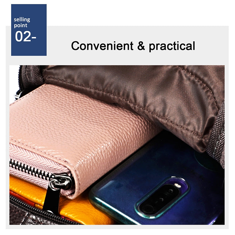 6023 Casual Litchi Texture Soft Face Full-grain Cowhide One Shoulder Crossbody Bag for Men(Black) by bashfashion