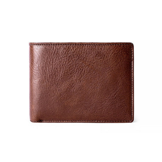 8016 Retro Cowhide Leather Multiple Card Slots Wallet for Men, with Removable Card Holder by bashfashion