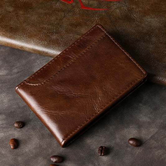 TP-055 Oil Wax Leather Multi-function Motor Vehicle Driving License Card Folder(Coffee) by bashfashion