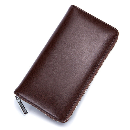 Two-Layer Cowhide Leather Organ Card Holder Multiple-Card RFID Anti-Theft Wallet Bag(Coffee) by bashfashion